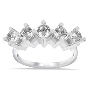 F Renk 1.25 Karat Pırlanta Beştaş Yüzük - IDL Sertifikalı