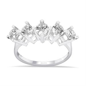 E Renk 1.25 Karat Pırlanta Beştaş Yüzük - IDL Sertifikalı