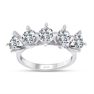 F Renk 1.10 Karat Pırlanta Beştaş Yüzük - IDL Sertifikalı