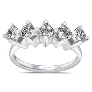 F Renk 1.10 Karat Pırlanta Beştaş Yüzük - IDL Sertifikalı