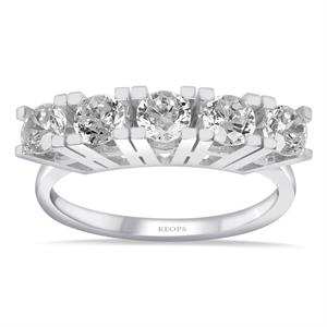 G Renk 1.00 Karat Pırlanta Beştaş Yüzük - IDL Sertifikalı