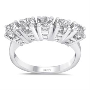 G Renk 1.25 Karat Pırlanta Beştaş Yüzük - IDL Sertifikalı