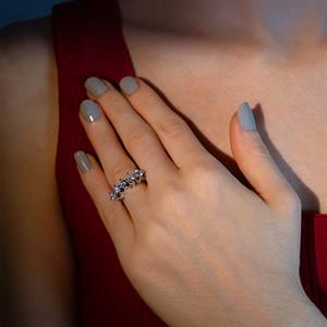 F Renk 1.25 Karat Pırlanta Beştaş Yüzük - IDL Sertifikalı