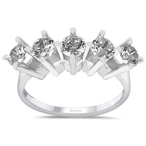 F Renk 1.25 Karat Pırlanta Beştaş Yüzük - IDL Sertifikalı