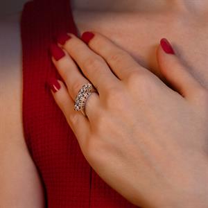 G Renk 1.00 Karat Pırlanta Beştaş Yüzük - IDL Sertifikalı