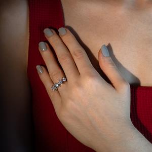 F Renk 1.10 Karat Pırlanta Beştaş Yüzük - IDL Sertifikalı