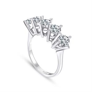 D Renk 1.35 Karat Pırlanta Beştaş Yüzük - IDL Sertifikalı