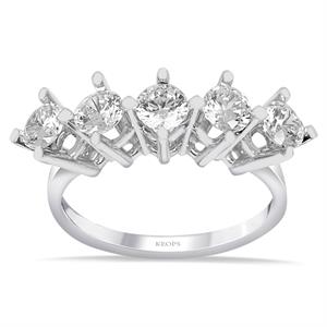 F Renk 1.25 Karat Pırlanta Beştaş Yüzük - IDL Sertifikalı