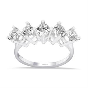 F Renk 1.25 Karat Pırlanta Beştaş Yüzük - IDL Sertifikalı