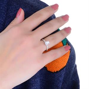 F Renk 1 Karat Emerald Pırlanta Tektaş Yüzük - 1100646