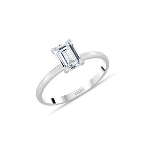 F Renk 1 Karat Emerald Pırlanta Tektaş Yüzük - 1100646