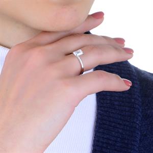 F Renk 1 Karat Emerald Pırlanta Tektaş Yüzük - 1100646