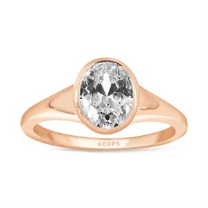 F Renk 1 Karat Oval Pırlanta Tektaş Yüzük