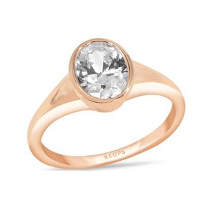 F Renk 1 Karat Oval Pırlanta Tektaş Yüzük