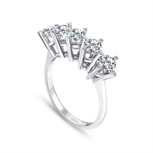 G Renk 1 Karat Pırlanta Beştaş Yüzük - IDL Sertifikalı