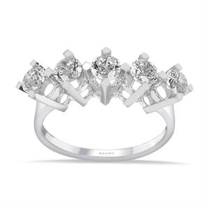 F Renk 1 Karat Pırlanta Beştaş Yüzük IDL Sertifikalı