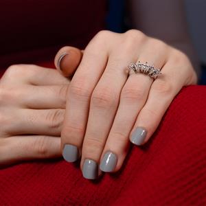 G Renk 1 Karat Pırlanta Beştaş Yüzük - IDL Sertifikalı