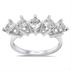 E - VS 1 Karat Pırlanta Beştaş Yüzük - IDL Sertifikalı