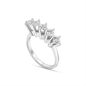 G Renk 0.85 Karat Pırlanta Beştaş Yüzük - IDL Sertifikalı