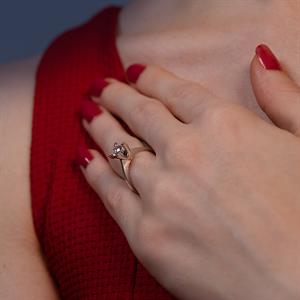 F Renk 0,70 Karat Pırlanta Tektaş Yüzük - HRD Sertifikalı