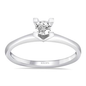 G Renk 0.20 Karat Pırlanta Tektaş Yüzük - IDL Sertifikalı