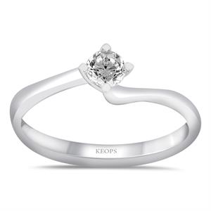 G Renk 0.20 Karat Pırlanta Tektaş Yüzük - IDL Sertifikalı