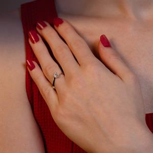 G Renk 0.20 Karat Pırlanta Tektaş Yüzük - IDL Sertifikalı