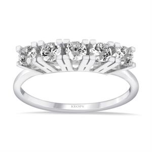 G Renk 0.75 Karat Pırlanta Beştaş Yüzük - IDL Sertifikalı