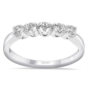 G Renk 0.25 Karat Pırlanta Beştaş Yüzük - IDL Sertifikalı