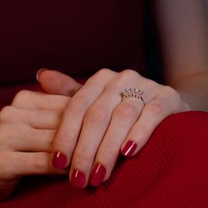 G Renk 0.35 Karat Pırlanta Beştaş Yüzük - IDL Sertifikalı