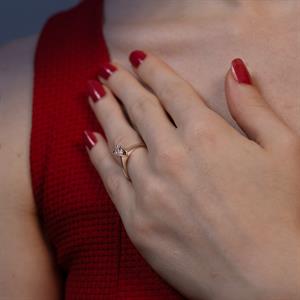 G Renk 0.15 Karat Pırlanta Tektaş Yüzük - IDL Sertifikalı