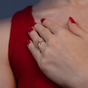 G Renk 0.15 Karat Pırlanta Tektaş Yüzük - IDL Sertifikalı