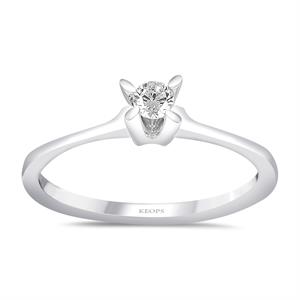 G Renk 0.08 Karat Pırlanta Tektaş Yüzük - IDL Sertifikalı