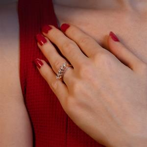 G Renk 0.50 Karat Pırlanta Beştaş Yüzük - IDL Sertifikalı