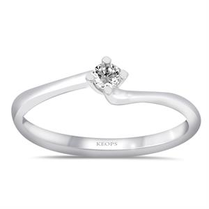 G Renk 0.08 Karat Pırlanta Tektaş Yüzük - IDL Sertifikalı