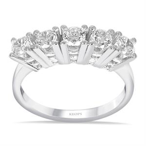 G Renk 0.75 Karat Pırlanta Beştaş Yüzük - IDL Sertifikalı