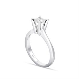 G Renk 0.40 Karat Pırlanta Tektaş Yüzük - HRD Sertifikalı