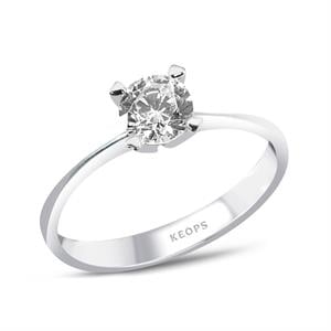 G Renk 0.50 Karat Kalp Tırnak Tektaş Yüzük