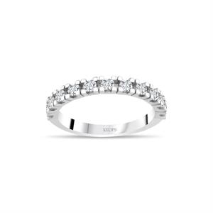 G Renk 0.50 Karat Pırlanta Yarımtur Kare Yüzük - IDL Sertifikalı