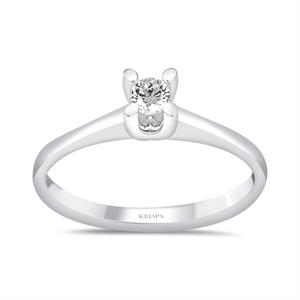 G Renk 0.10 Karat Pırlanta Tektaş Yüzük - IDL Sertifikalı