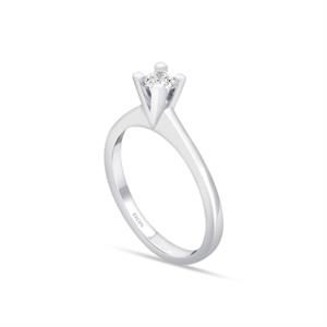 G Renk 0.15 Karat Pırlanta Tektaş Yüzük - IDL Sertifikalı