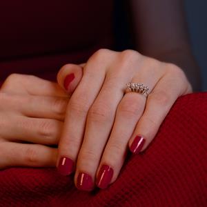 G Renk 0.50 Karat Pırlanta Beştaş Yüzük - IDL Sertifikalı