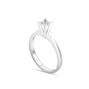 G Renk 0.25 Karat Pırlanta Tektaş Yüzük - IDL Sertifikalı