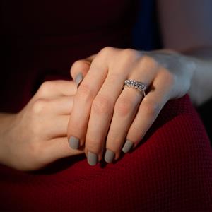 G Renk 0.50 Karat Pırlanta Beştaş Yüzük - IDL Sertifikalı