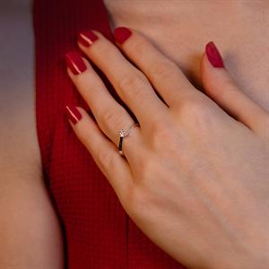 G Renk 0.08 Karat Pırlanta Tektaş Yüzük - IDL Sertifikalı