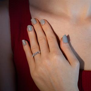 G Renk 0.70 Karat Pırlanta Beştaş Yüzük - IDL Sertifikalı