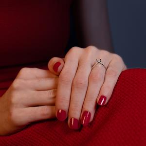 G Renk 0.25 Karat Pırlanta Tektaş Yüzük - IDL Sertifikalı