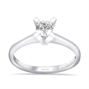 G Renk 0.25 Karat Pırlanta Tektaş Yüzük - IDL Sertifikalı