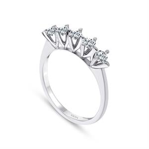 F Renk 0.40 Karat Pırlanta Beştaş Yüzük - IDL Sertifikalı