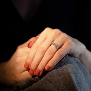 G Renk 0.25 Karat Pırlanta Beştaş Yüzük  - IDL Sertifikalı